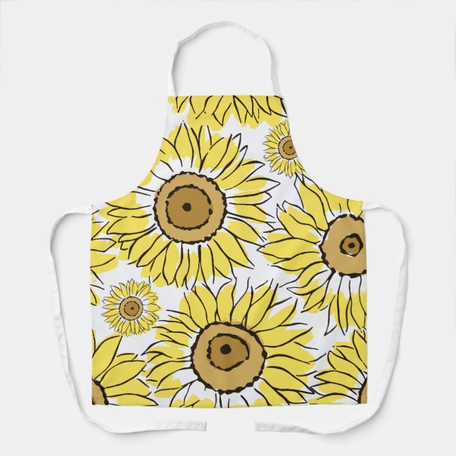 Delantal Amarillo vibrante de la flor dorada (Anverso)