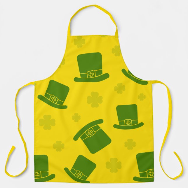 Delantal Amarillo y Verde Encanto Irlandés (Anverso)