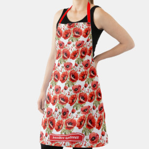 Delantal Amaripos rojos Flor de amapola
