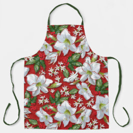 Delantal Amaryllis y Holly Red Navidades