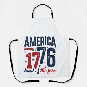 Delantal América 1776 Tierra de la Libertad Camiseta Patrió