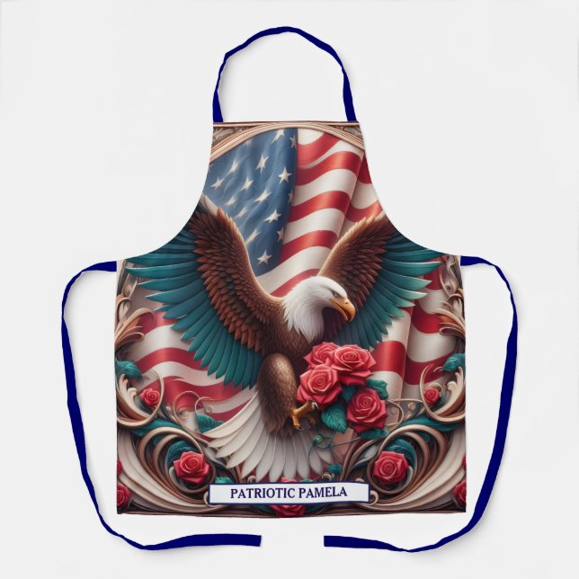 Delantal American Flag Patriotic Bald Eagle (Anverso)