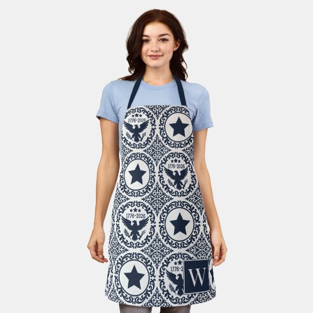Delantal Americana Heritage Eagle Medallion Monogram (Gastado)