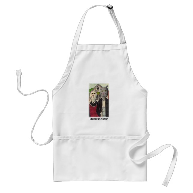 Delantal Americat Gothic Epic Personalizado Classic Cat Art (Frente)