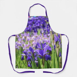 Delantal Amethyst Purple Irises Garden