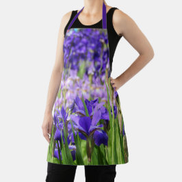Delantal Amethyst Purple Irises Garden
