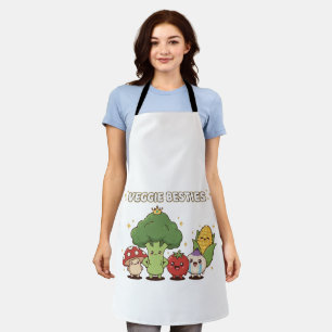 Delantal Amigas Verduras Dibujos Animados Kawaii Lindo de