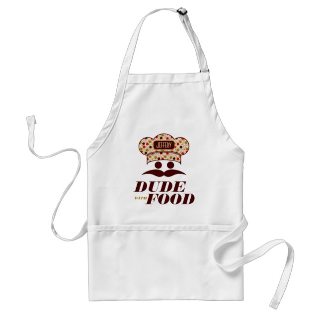 Delantal Amigo Con Comida Con Gorra Chef Monograma 2 (Frente)