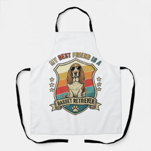 Delantal Amigo Gafas de sol Retro Escudo Basset Retriever P