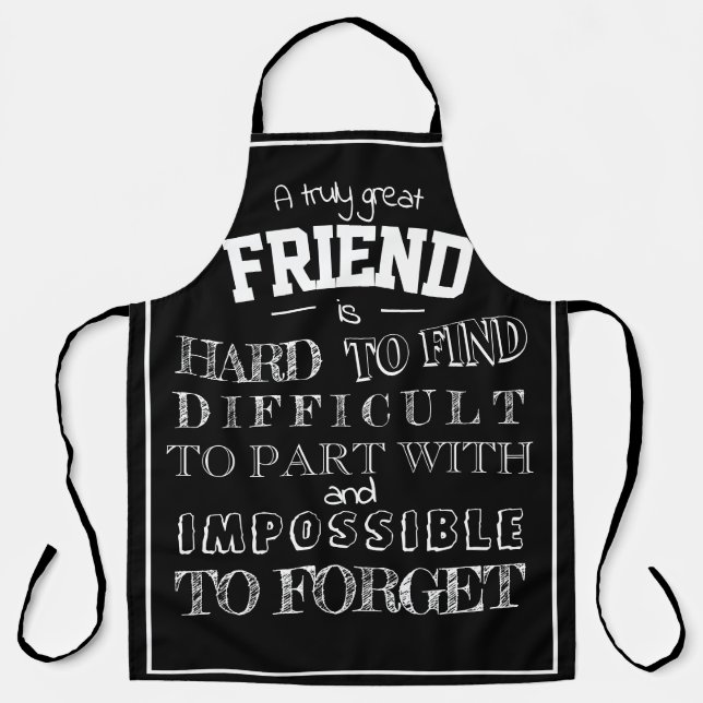 Delantal Amigo Gracias Apreciación Regalo bff negro (Anverso)