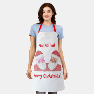Delantal Amigos blancos y negros Feliz Navidad