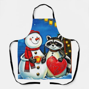 Delantal Amigos de Invierno: Diseño de Alegría de Muñeco de