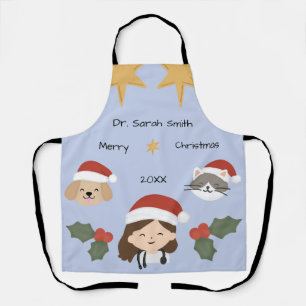 Delantal Amigos Veterinarios Personalizados de Navidad