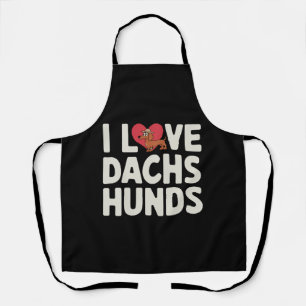 Delantal Amo a Dachshunds, un Personalizado lindo