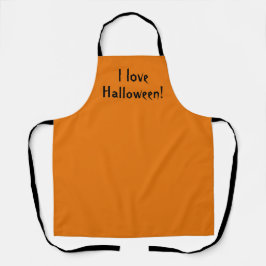 Delantal Amo a Halloween Naranja Apron