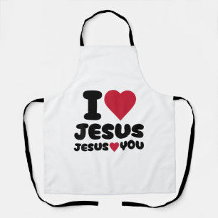 Delantal Amo a Jesús y Jesús te ama cristiano
