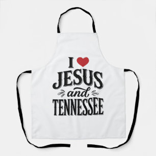 Delantal Amo a Jesús y Tennessee Diseño Cristiano Vintage
