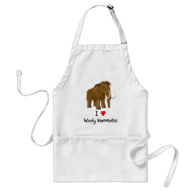 Delantal "Amo a las mamut lúgubres" Mamut lana (Frente)
