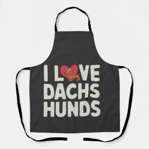 Delantal Amo a los Dachshunds Dibujos Animados Lindos