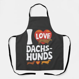 Delantal Amo a los Dachshunds Diseño conmovedor para amante
