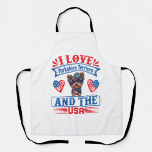 Delantal Amo a los Yorkshire Terriers y los EE. UU. 01