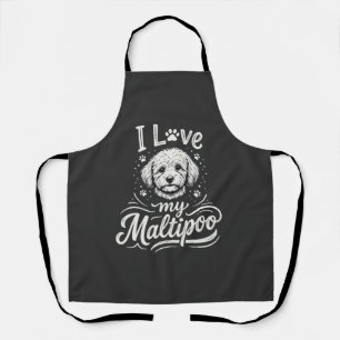 Delantal Amo a mi amante del perro Maltipoo