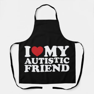 Delantal Amo a mi amigo autista Corazón de autismo
