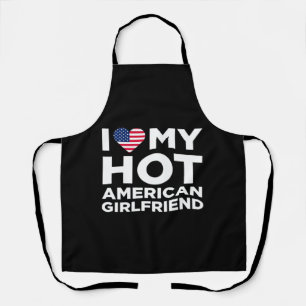 Delantal Amo a mi ardiente novia americana