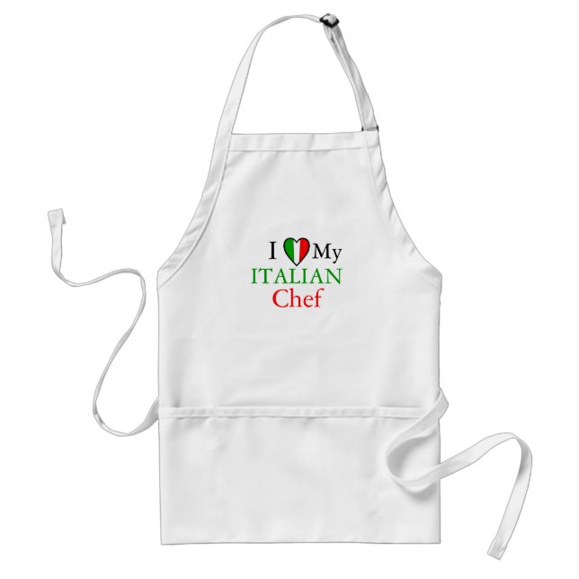 Delantal Amo a mi cocinero italiano (Frente)