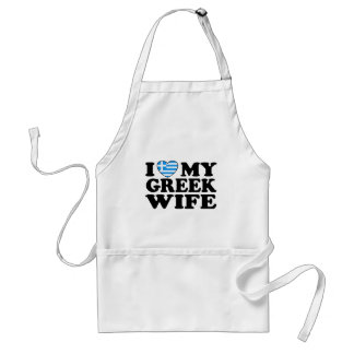 Delantal Amo a mi esposa griega