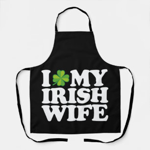 Delantal Amo a mi esposa irlandesa divertida pareja día de 