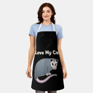 Delantal Amo a mi gato divertido zarigüeya