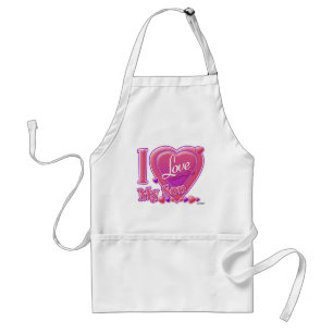 Delantal Amo a mi hijo rosa/morado - corazón
