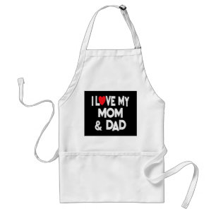 Delantal Amo a mi mamá y papá - Celebrar familia madre padr