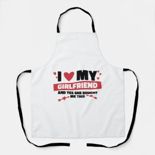 Delantal Amo a mi novia y sí me compró esto