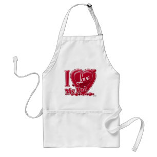 Delantal Amo a mi papá rojo - corazón