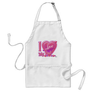 Delantal Amo a mi papá rosa/morado - corazón
