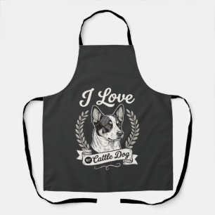 Delantal Amo a mi perro de ganado Perro vintage amante