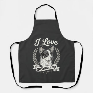 Delantal Amo a mi perro de ganado Perro vintage amante