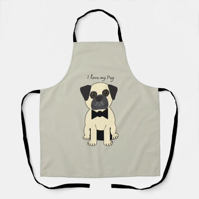 Delantal Amo a mi Pug (Anverso)