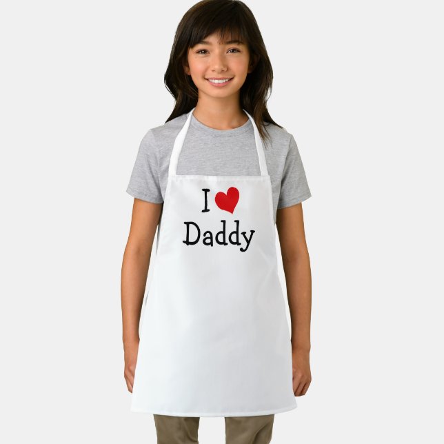 Delantal Amo a Papá Corazón Rojo (in situ)