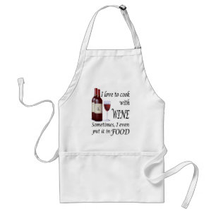 Delantal Amo cocinar con el vino - incluso en comida