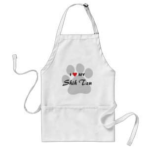 Delantal Amo (corazón) a mi Shih Tzu Pawprint