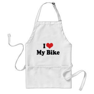 Delantal Amo corazón mi bicicleta - Amante de bicicleta mot