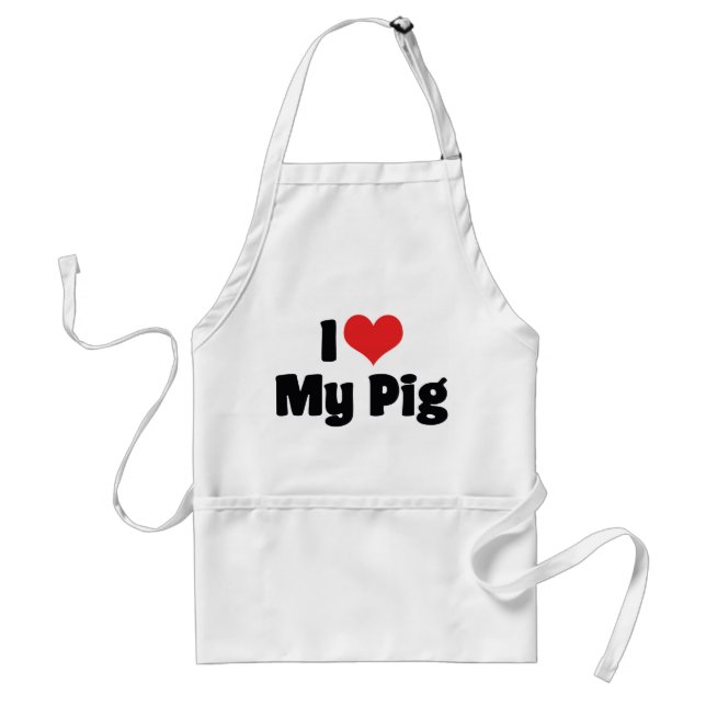 Delantal Amo corazón mi cerdo (Frente)