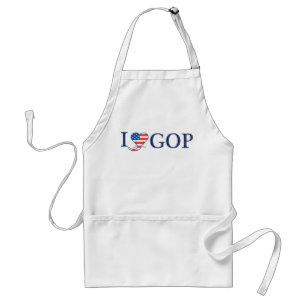 Delantal "Amo el Bbq blanco del GOP" que asa a la parrilla
