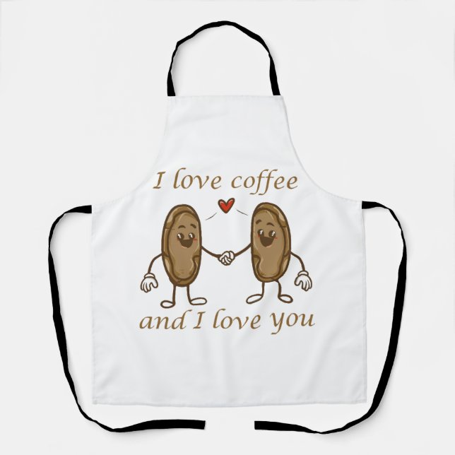 Delantal Amo el café y te amo (Anverso)
