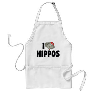 Delantal Amo el corazón Hippos - Hippopótamo Lover