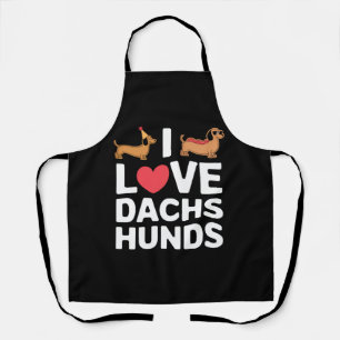 Delantal Amo el Ilustracion divertido de Dachshunds con Gua