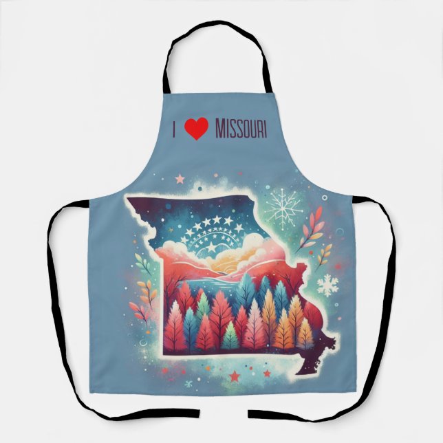 Delantal Amo el invierno de los Navidades de Misuri (Anverso)